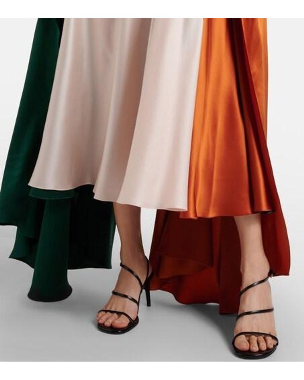 Roksanda Red Neolitsea Caped Silk Satin Gown
