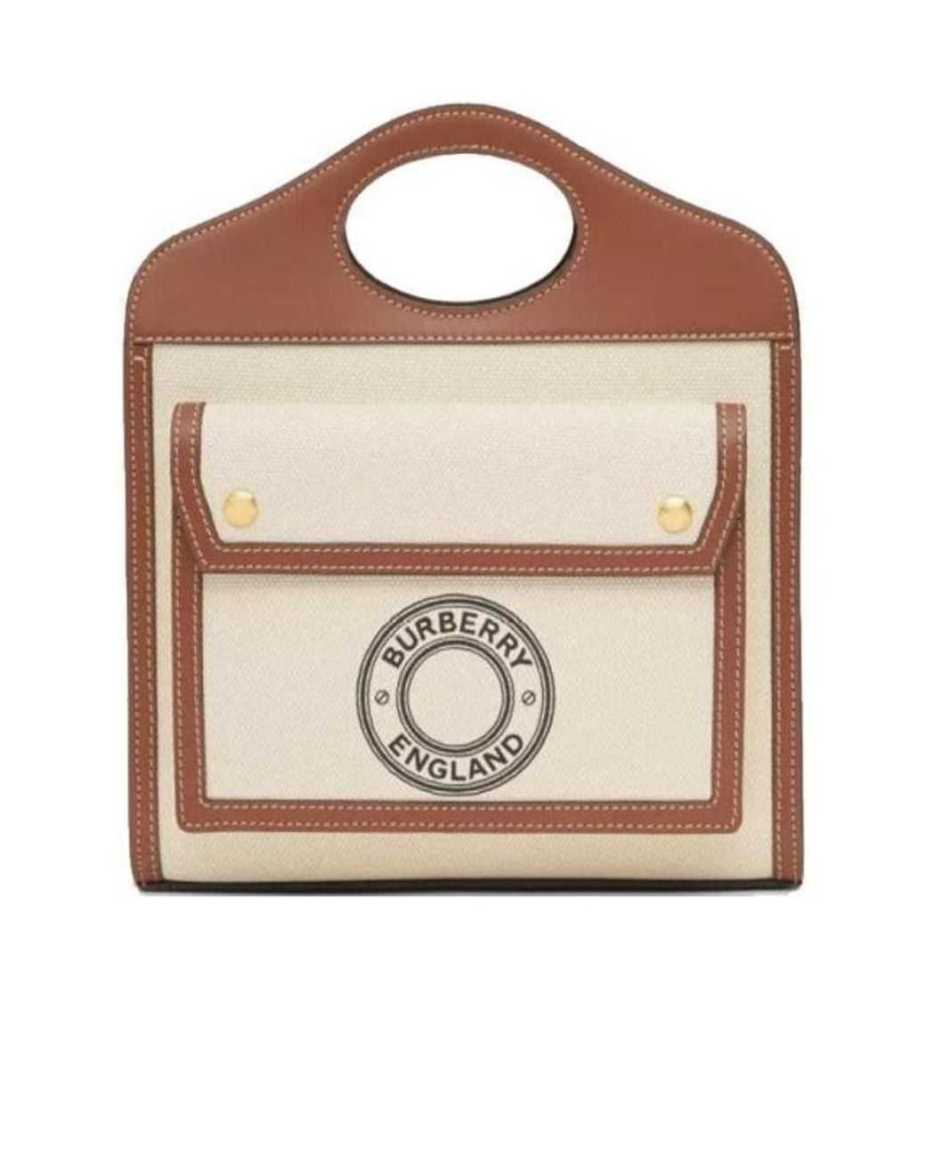 Burberry Brown Mini Logo Print Pocket Bag