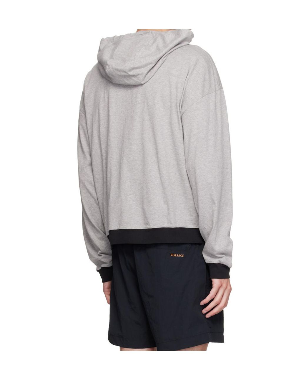 Versace Gray Medusa Logo Hoodie for men