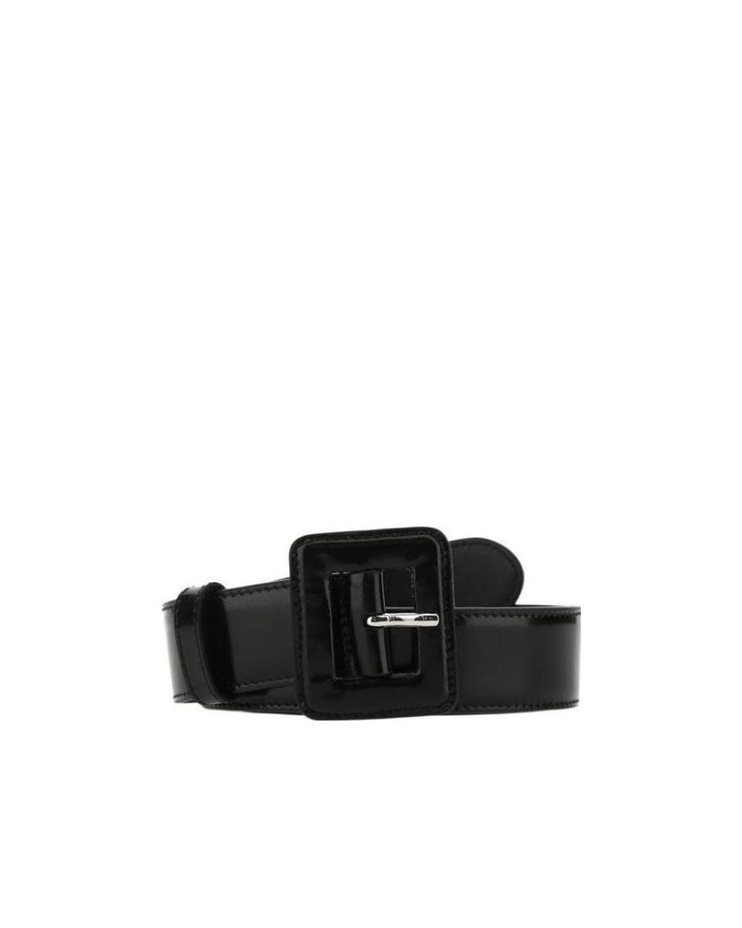 Prada Black Wide Patent Leather Belt