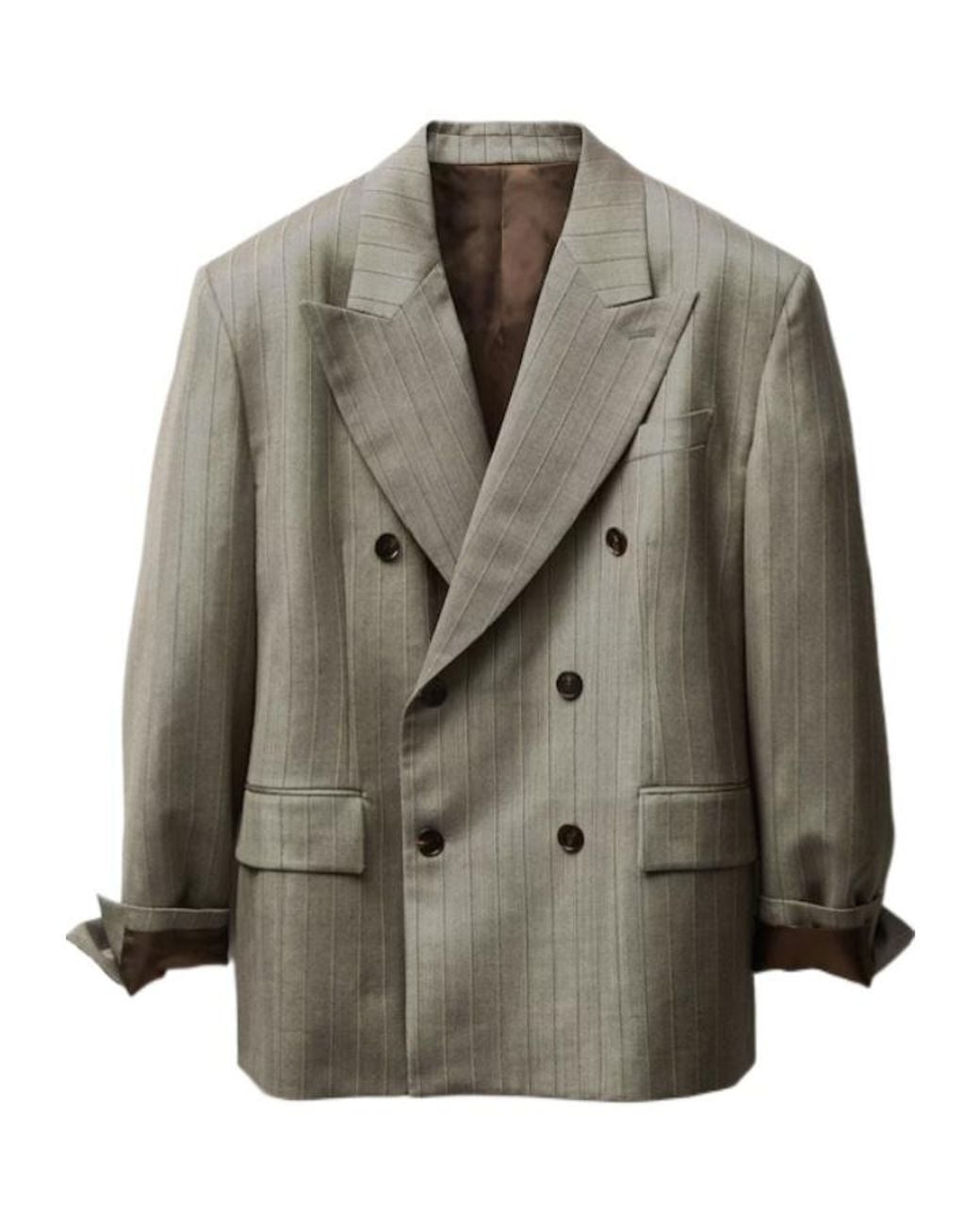 Versace Green Pinstripe Boxy Blazer for men