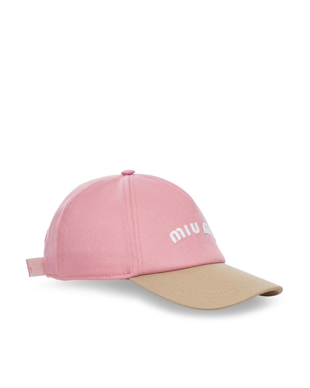 Miu Miu Pink Logo Embroidered Baseball Hat