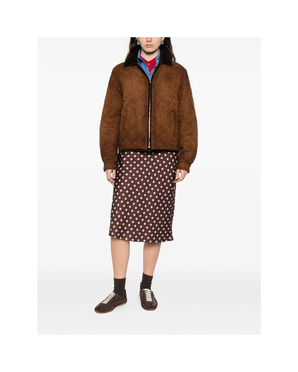 Miu Miu Brown Suede Jacket With Velvet Collar