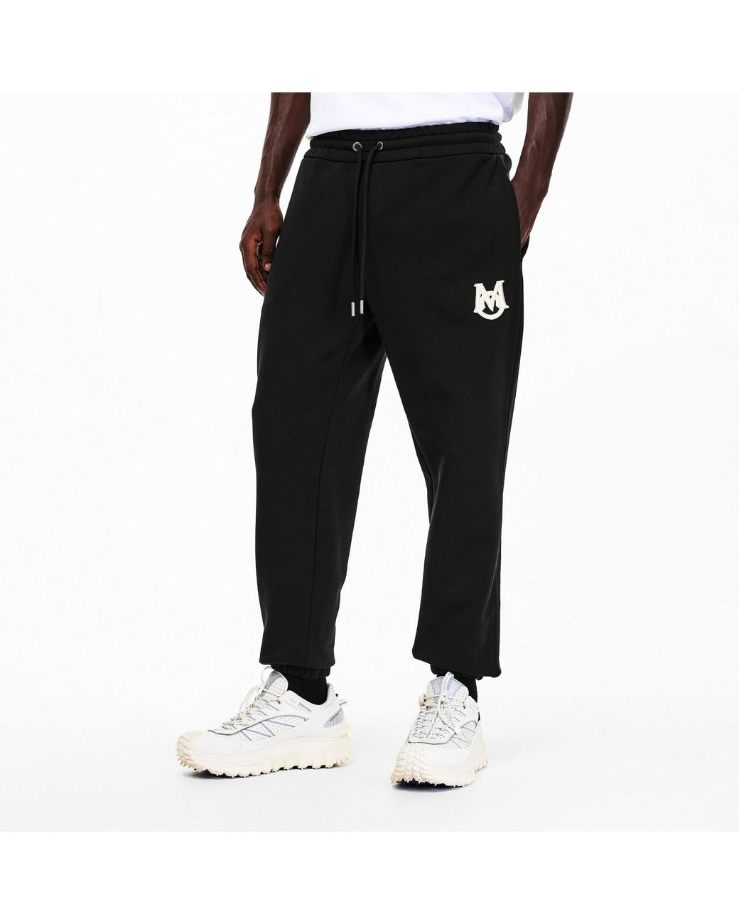 Moncler Black Cotton-Blend Jogger Pants for men