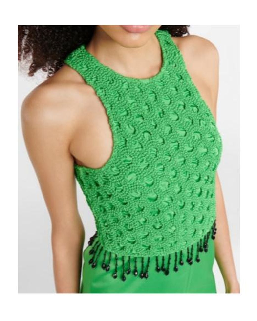 Ganni Green Satin Dress