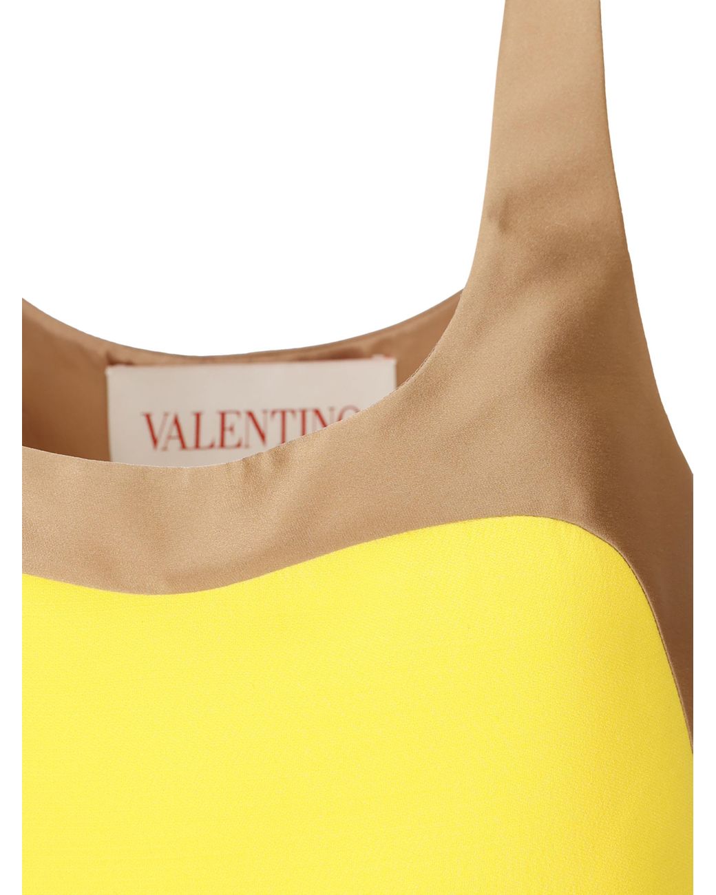 Valentino Yellow Colour-Block Sleeveless Minidress