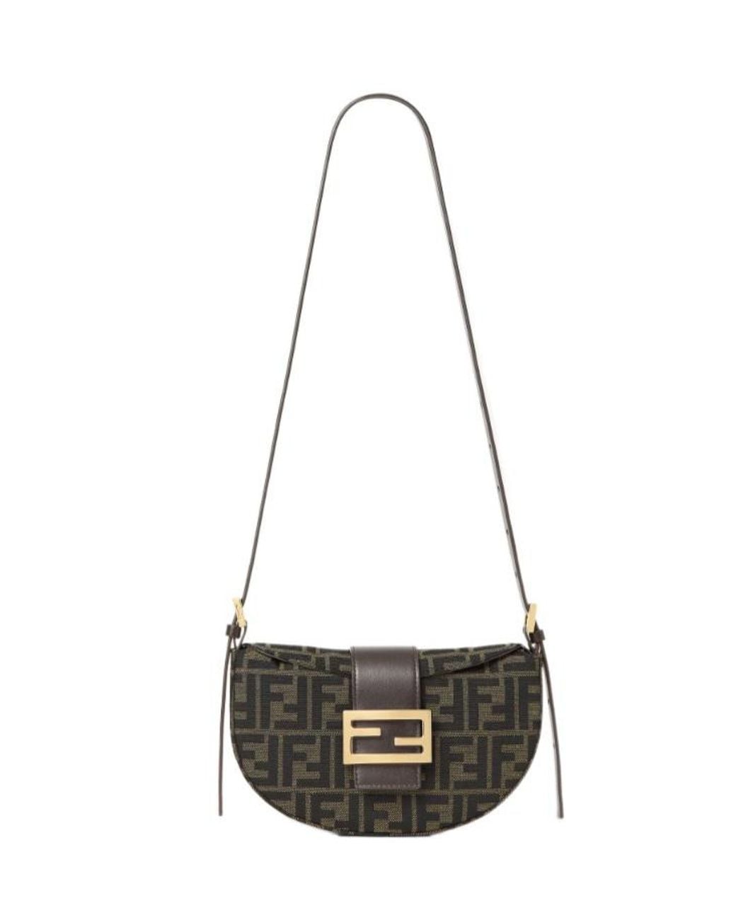 Fendi White Ff Zucca Jacquard And Leather Bag