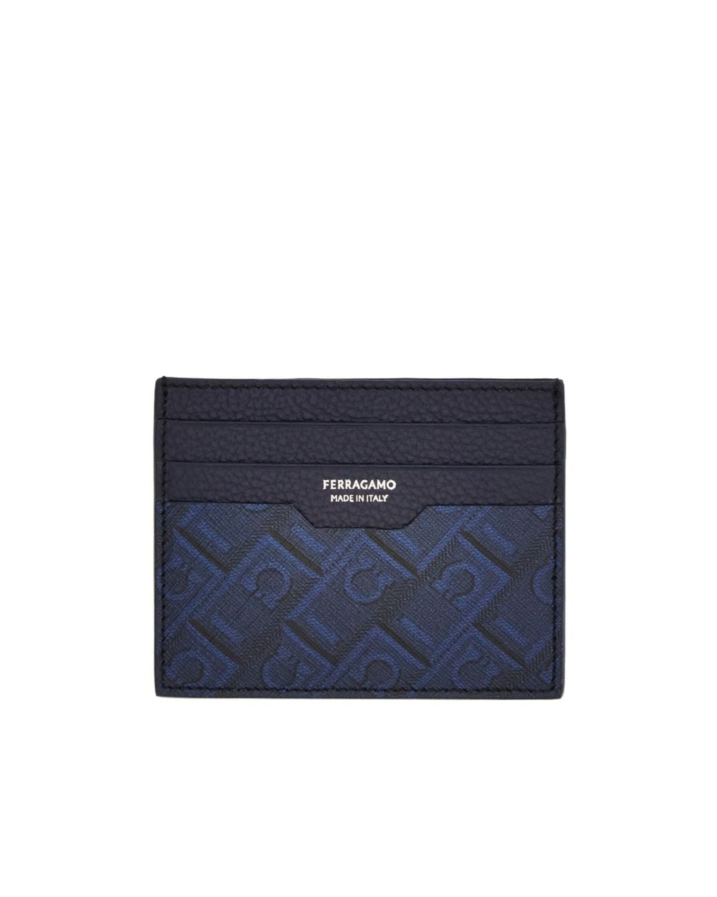 Ferragamo Blue Ferragamo Monogram Credit Card Holder for men