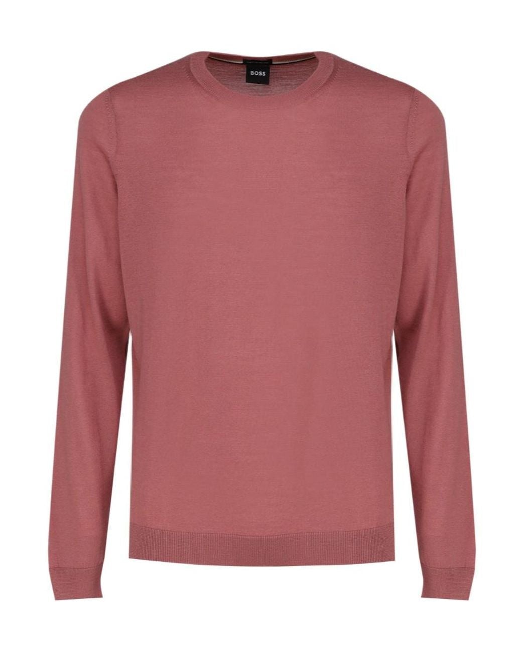 Boss Pink Round Neck Sweater for men