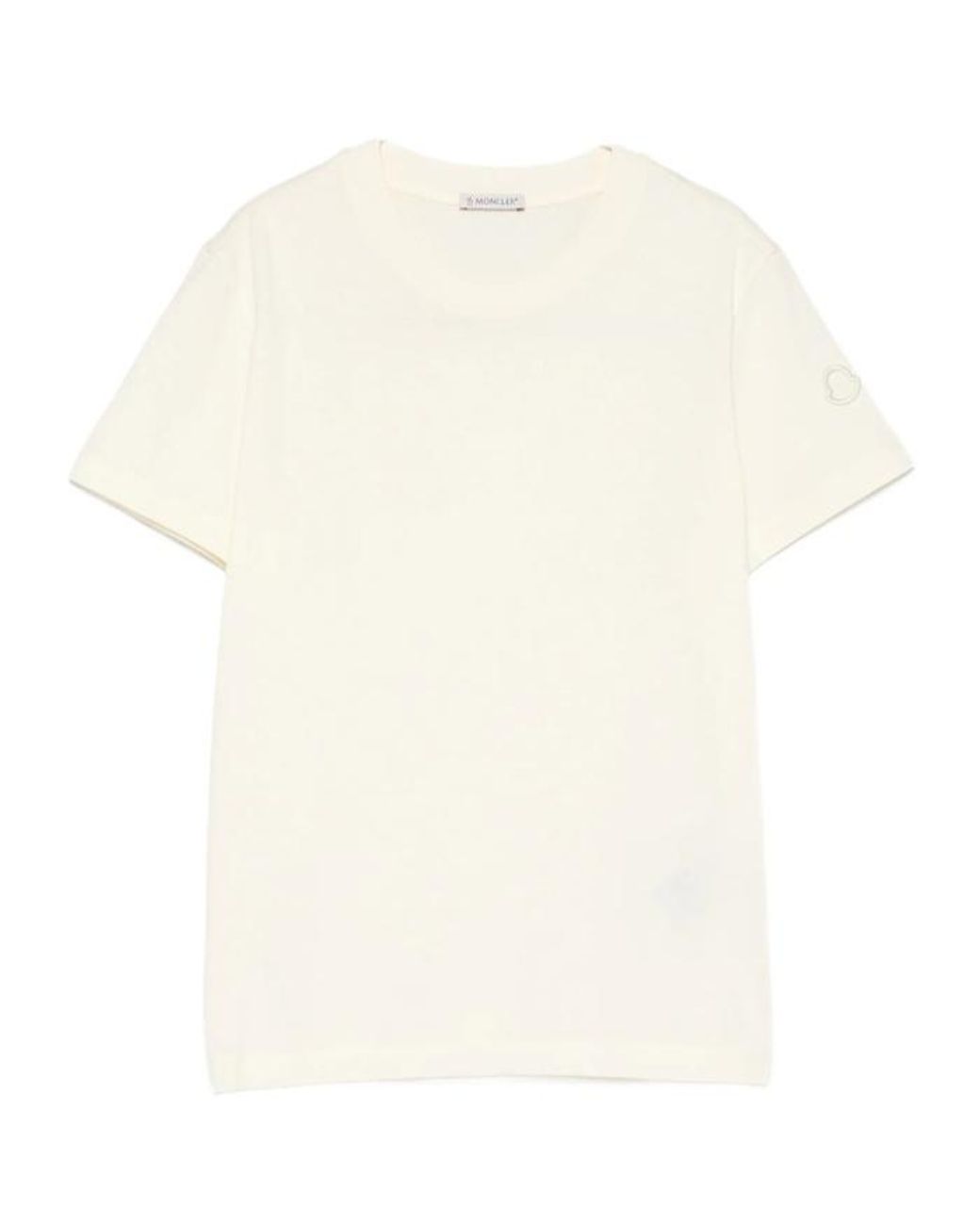 Moncler White Logo Patch Crewneck T-Shirt