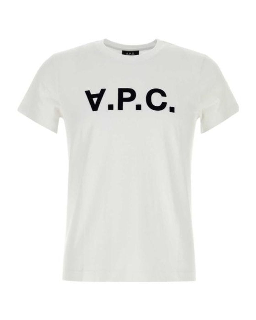 A.P.C. White Logo-Printed Crewneck T-Shirt for men