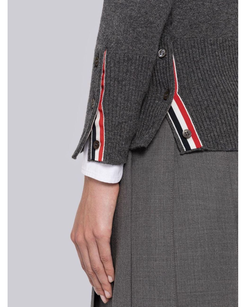 Thom Browne Gray 4-Bar Stripe Sweater