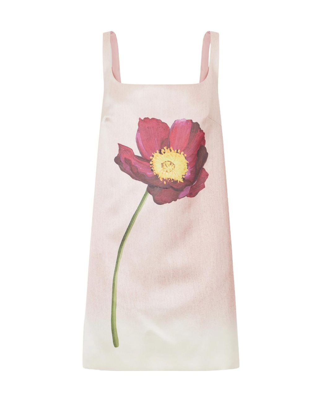 Oscar de la Renta Pink Printed Satin Mini Dress