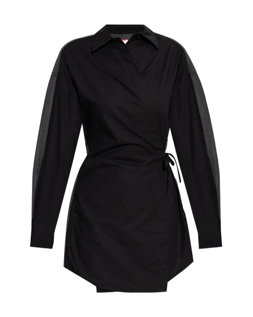 DIESEL Black D-Elphi-Den Wrap Shirt Dress