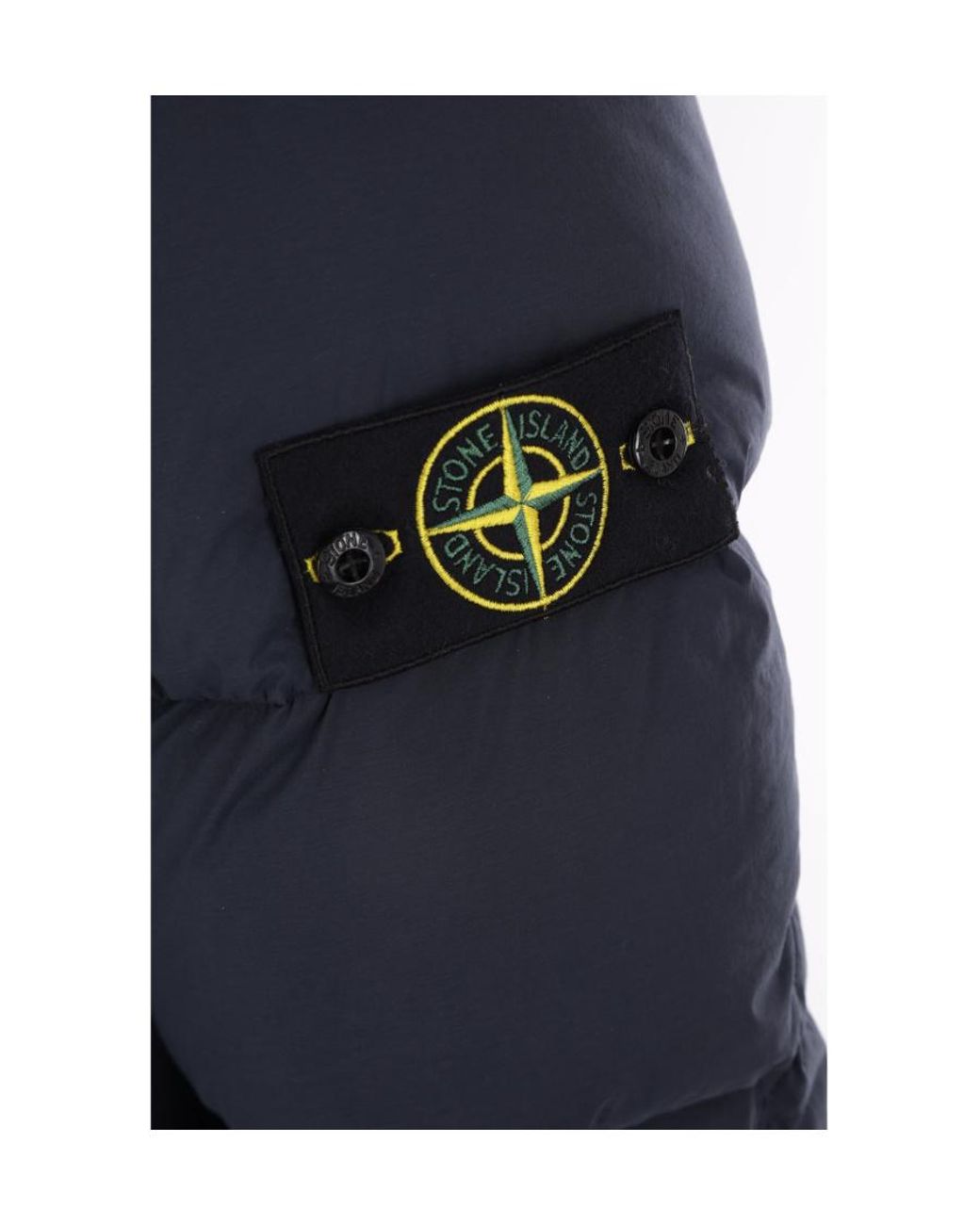 Stone Island Blue Compass-Patch Padded Down Jacket for men
