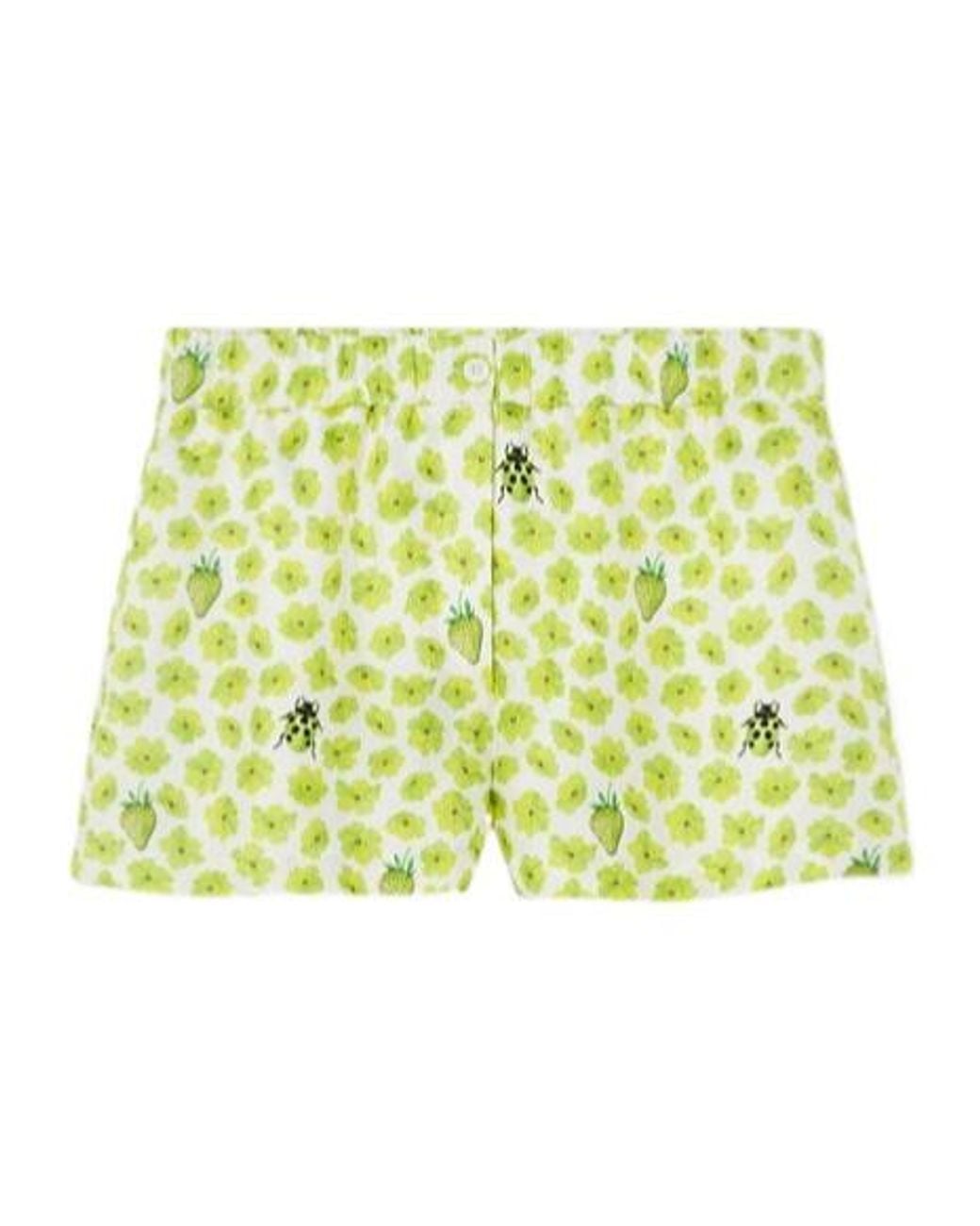 Versace Metallic Floral-Printed Elasticated Waistband Shorts