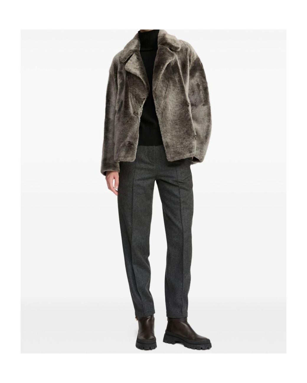 Yves Salomon Green Shearling Pea Jacket