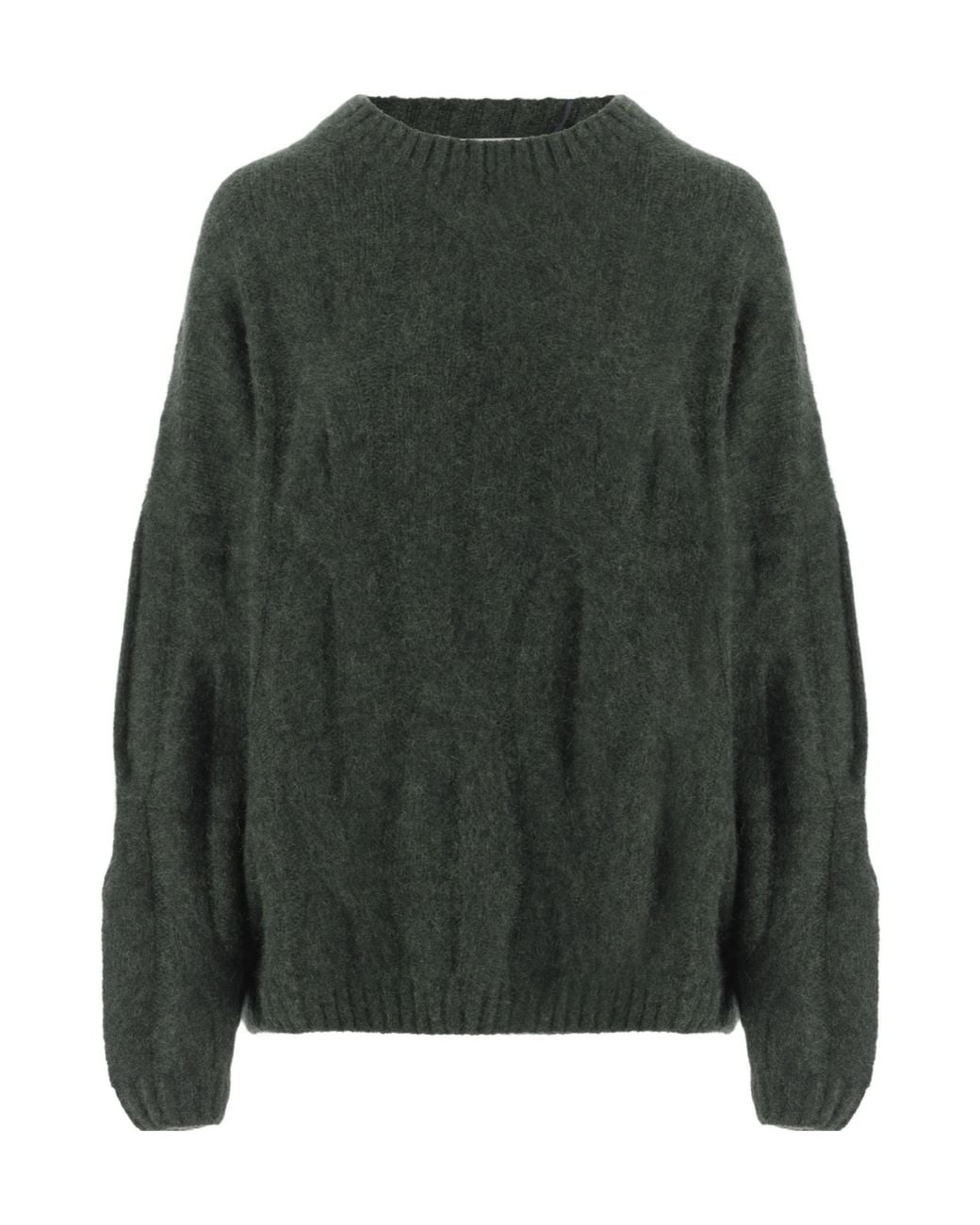 Allude Green Ribbed Hem Sweater