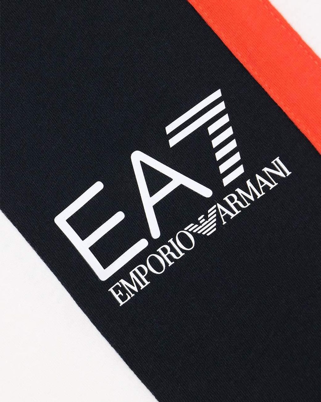 EA7 White Logo Printed T-Shirt With Round Neck for men