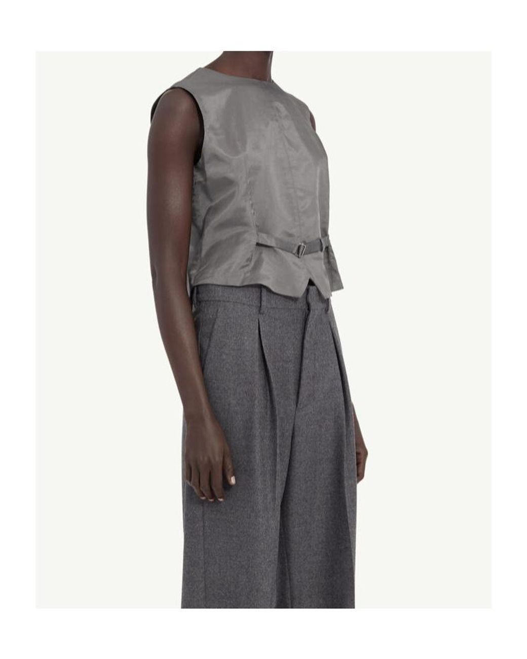 MM6 by Maison Margiela Gray Satin Strapped Waistcoat