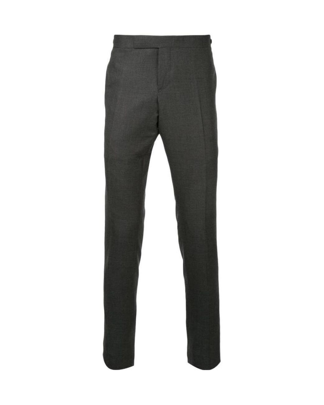 Thom Browne Gray Low Rise Skinny Side Tab Trouser for men