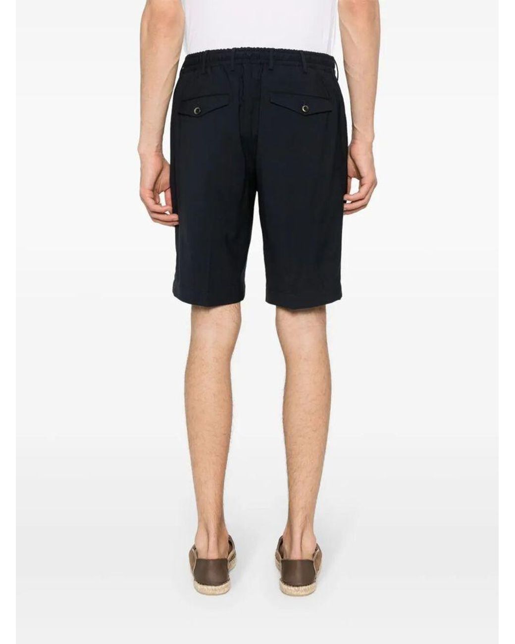 PT01 Black Virgin-Wool Bermuda Shorts for men