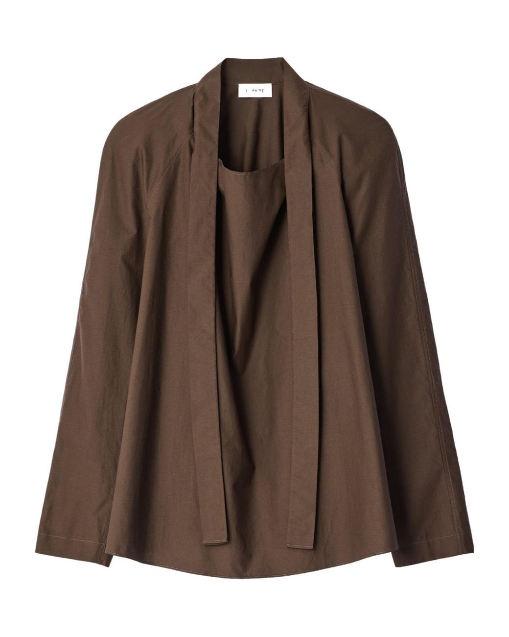 Lemaire Brown Ascot Tie-Neck Blouse