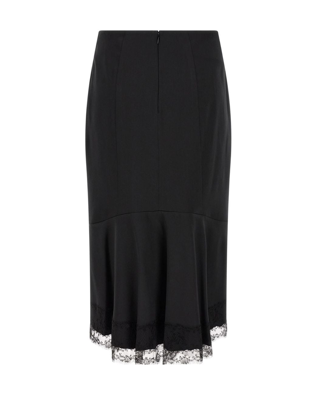 Ermanno Scervino Black Lace Trim Long Skirt