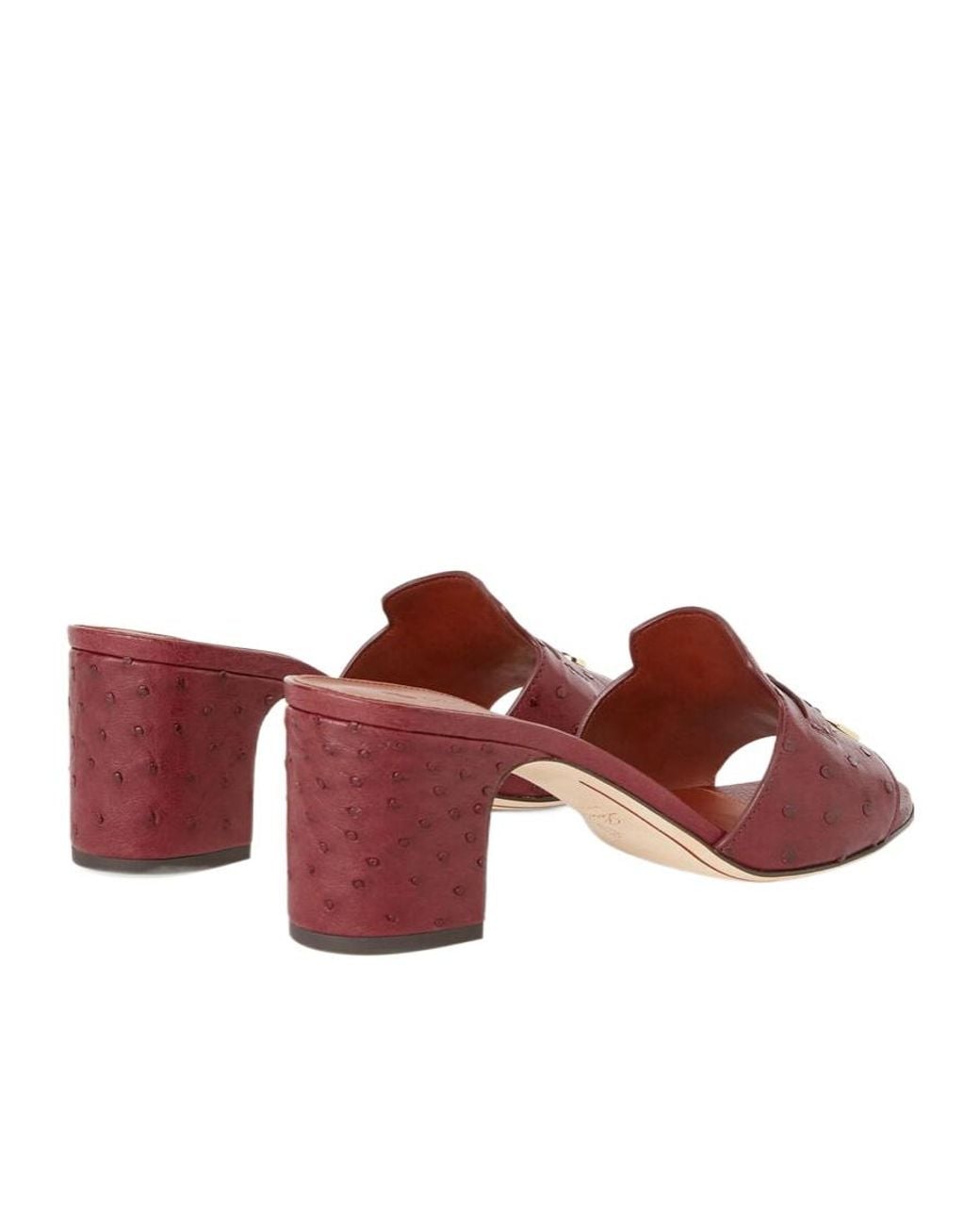 Loro Piana Red Thick And High-Heeled Sandals