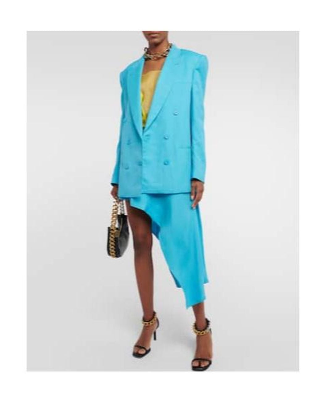 Stella McCartney Blue Double-Breasted Twill Blazer