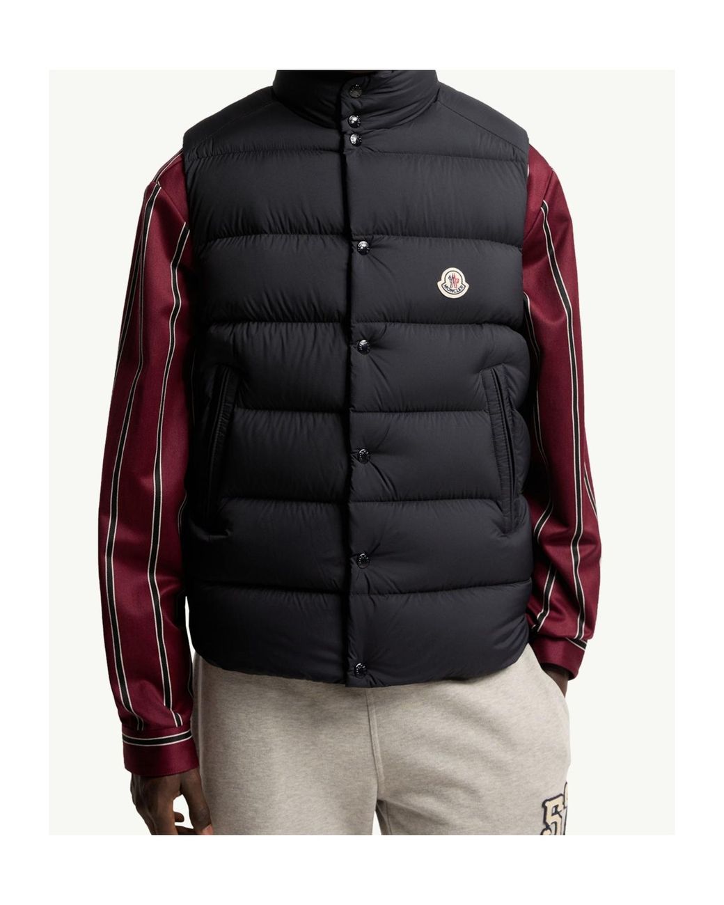 Moncler Black Tibb Zip-Up Padded Gilet for men