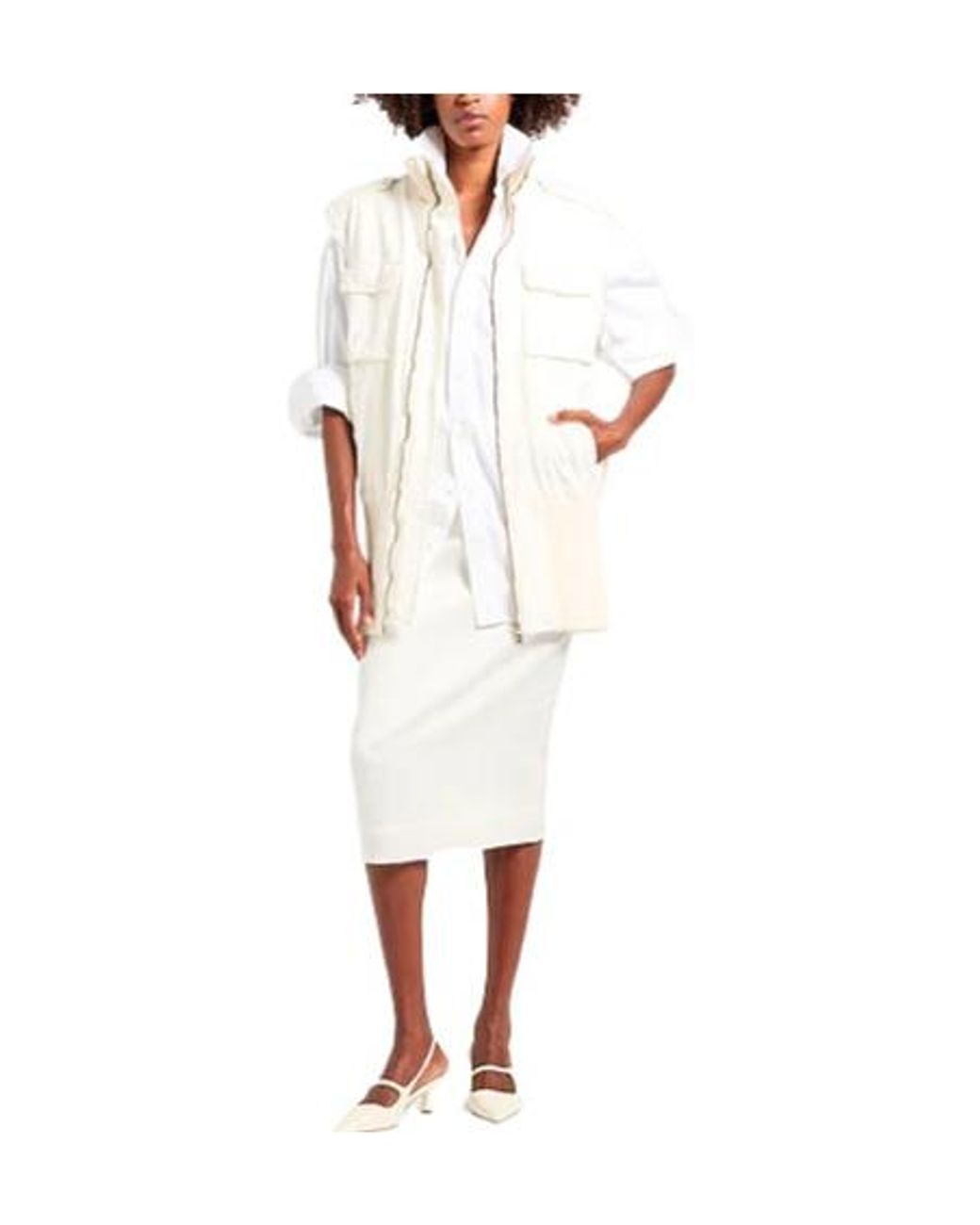 MM6 by Maison Margiela White Minimalist Sleeveless Vest