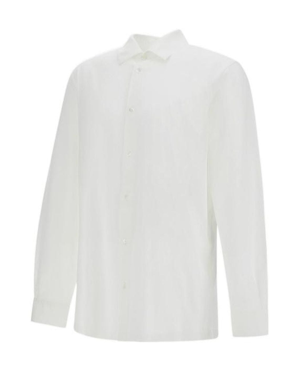 Herno White Long-Sleeved Button-Up Shirt for men