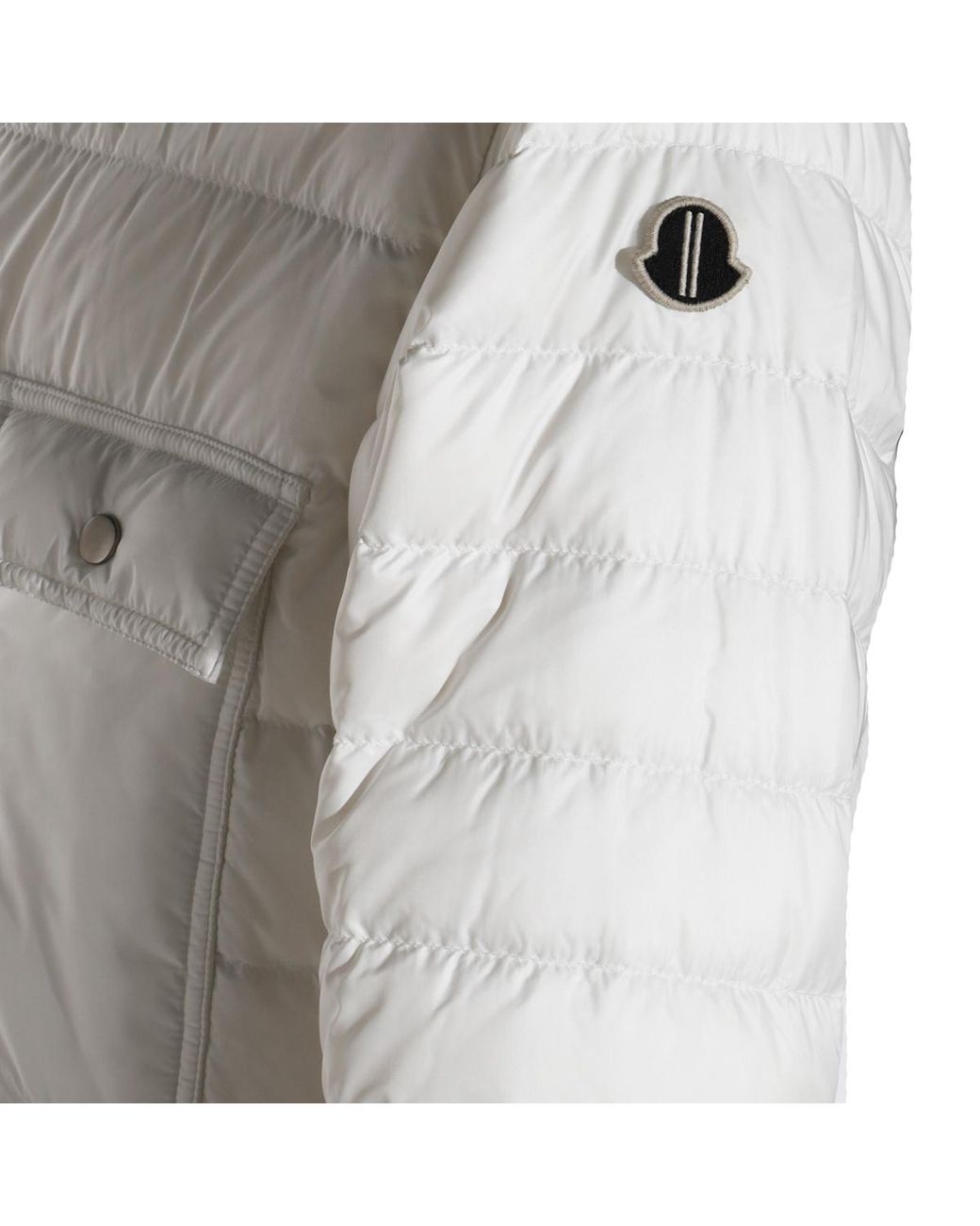 Moncler White Moncler Rick Owens V-Neck Padded Jacket for men