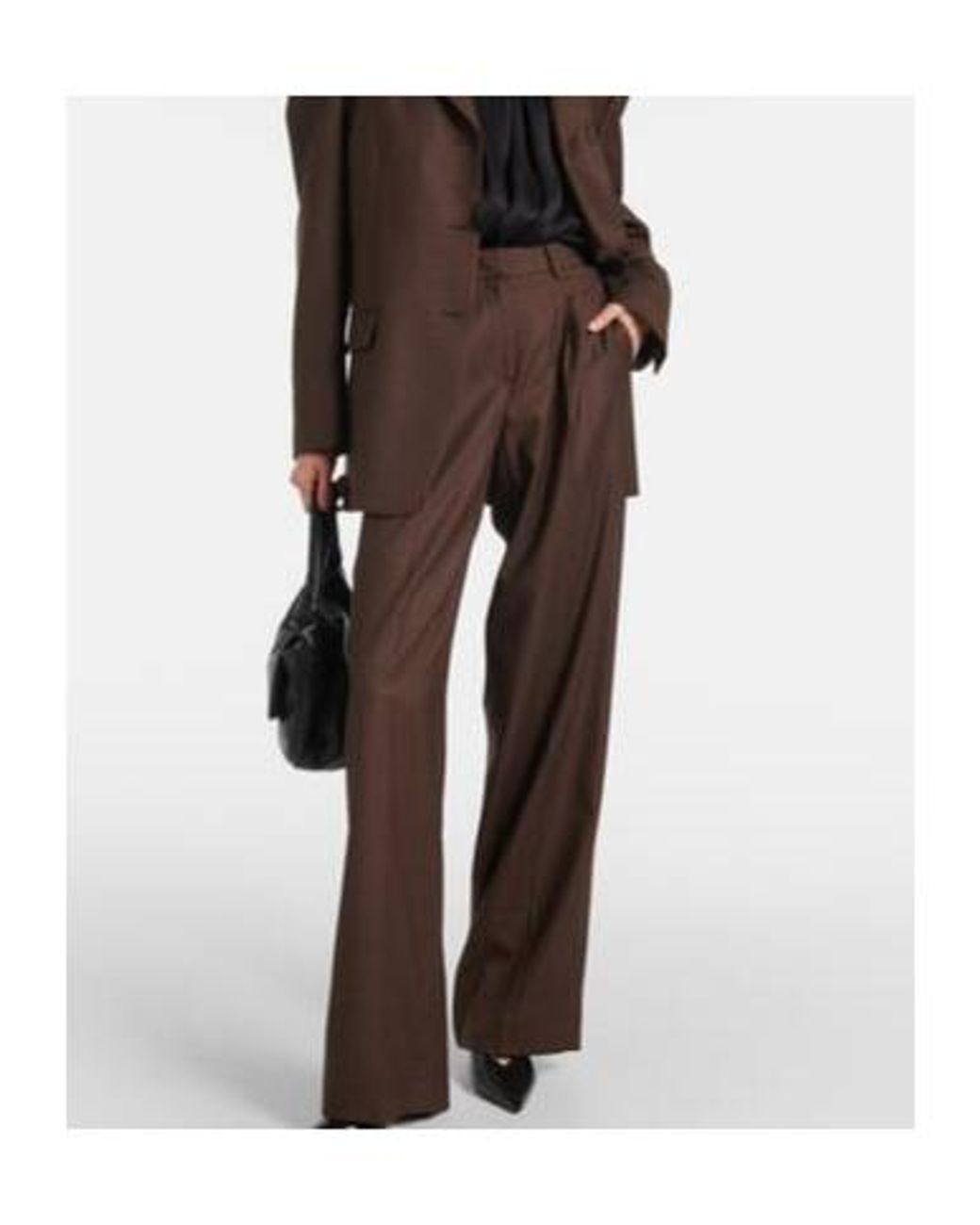 Magda Butrym Brown Wool Wide-Leg Pants