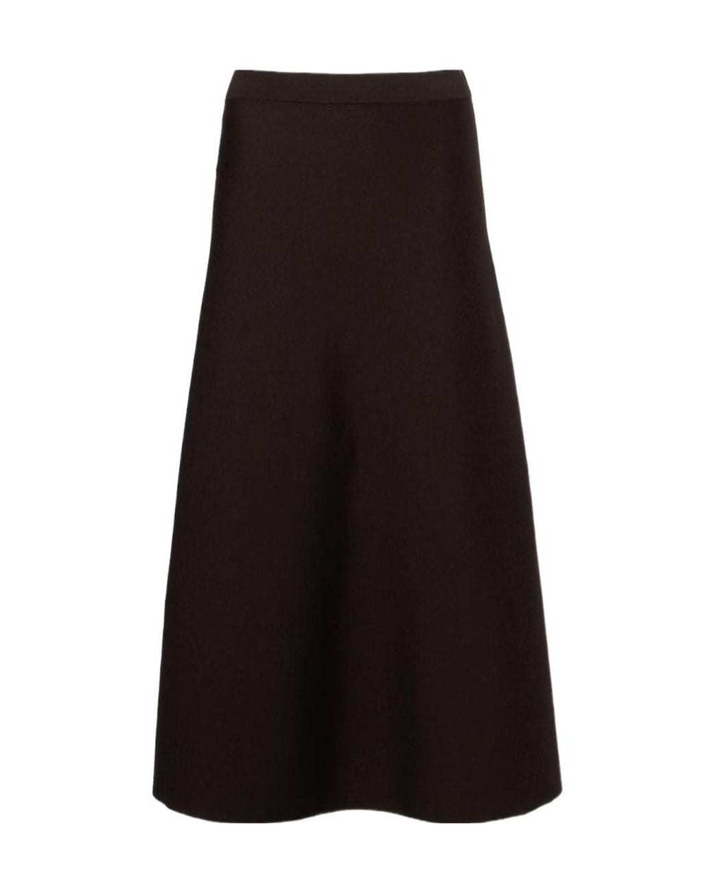Gabriela Hearst Black Wool, Silk, And Cashmere Midi Skirt