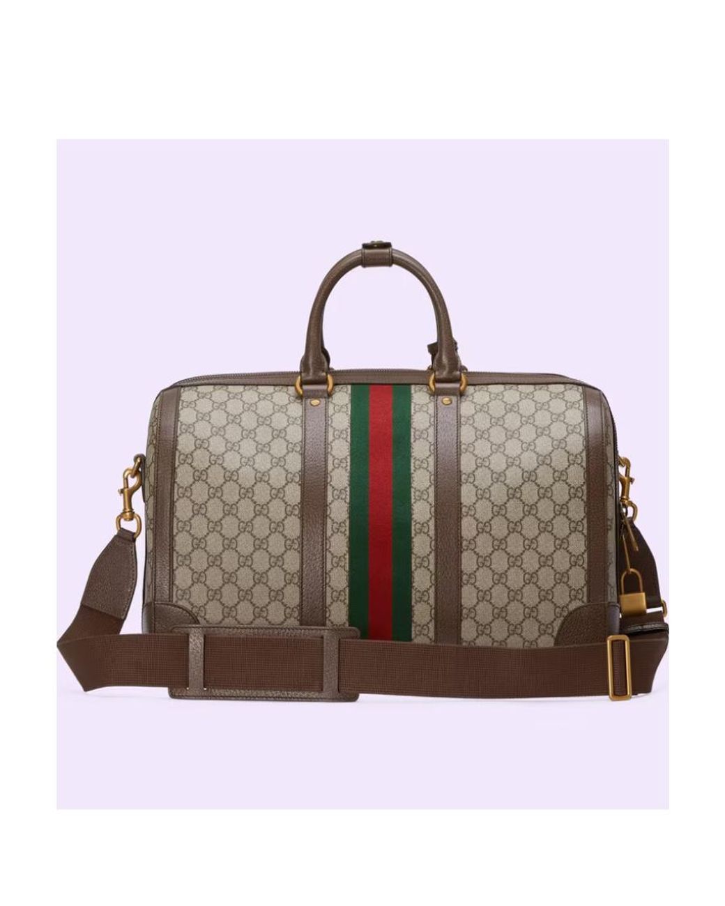 Gucci Brown Savoy Small Zipped Duffle Bag for men