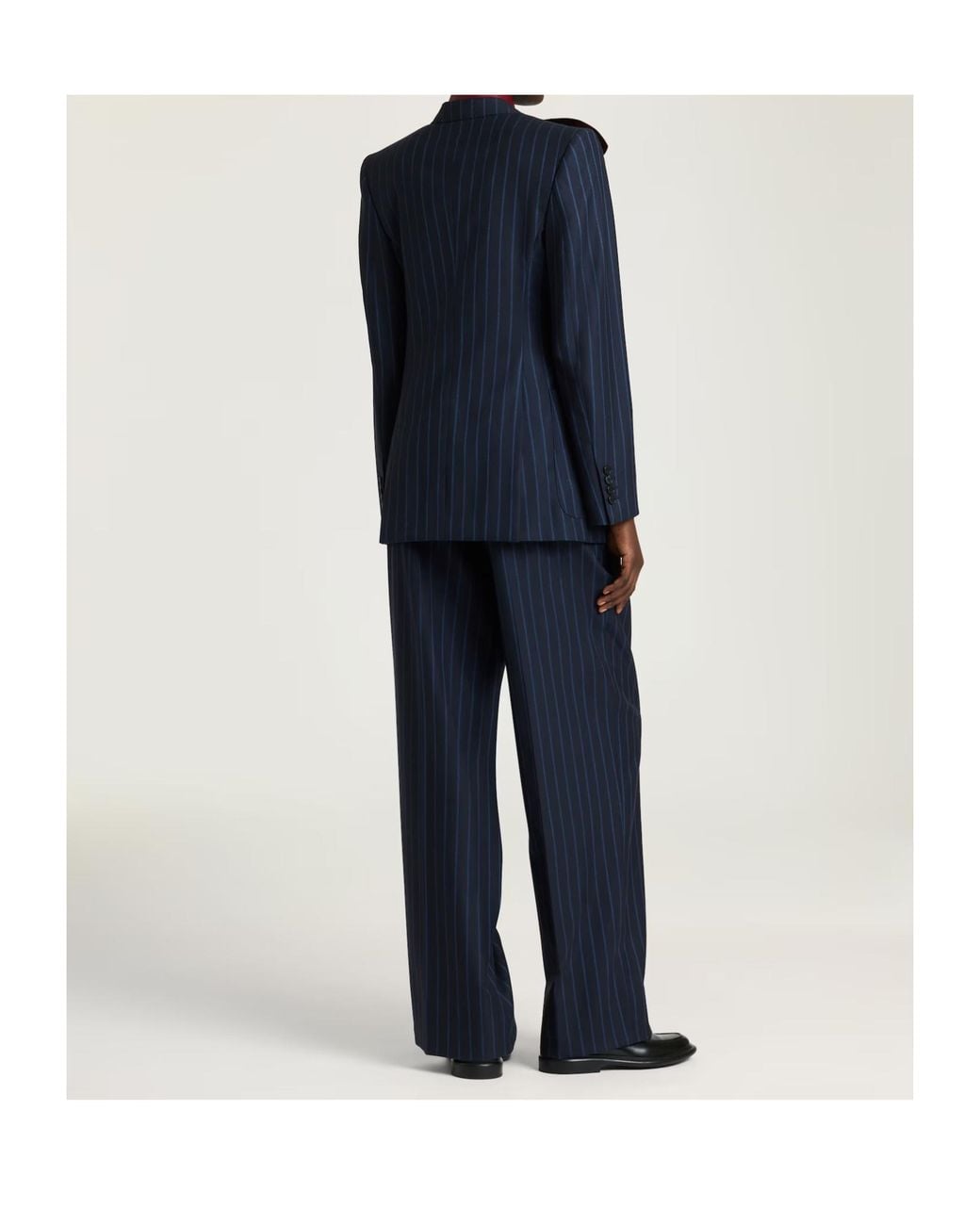 Givenchy Blue Double-Breasted Pinstripe Blazer