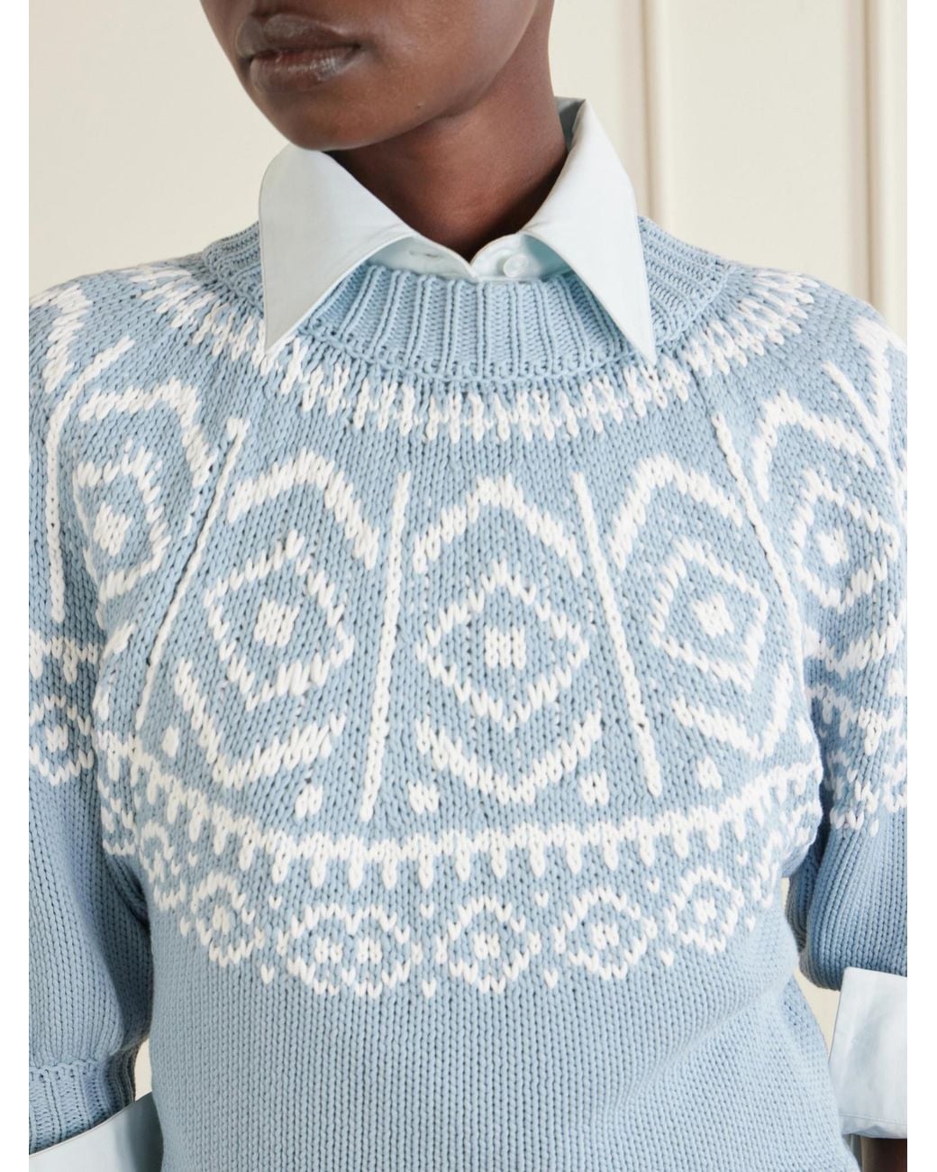 Altuzarra Blue Howard Fair Isle-Knit