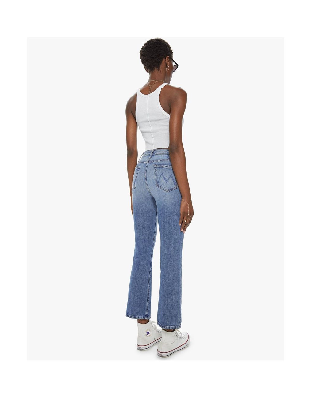 Mother Blue High Waist Flared Jeans