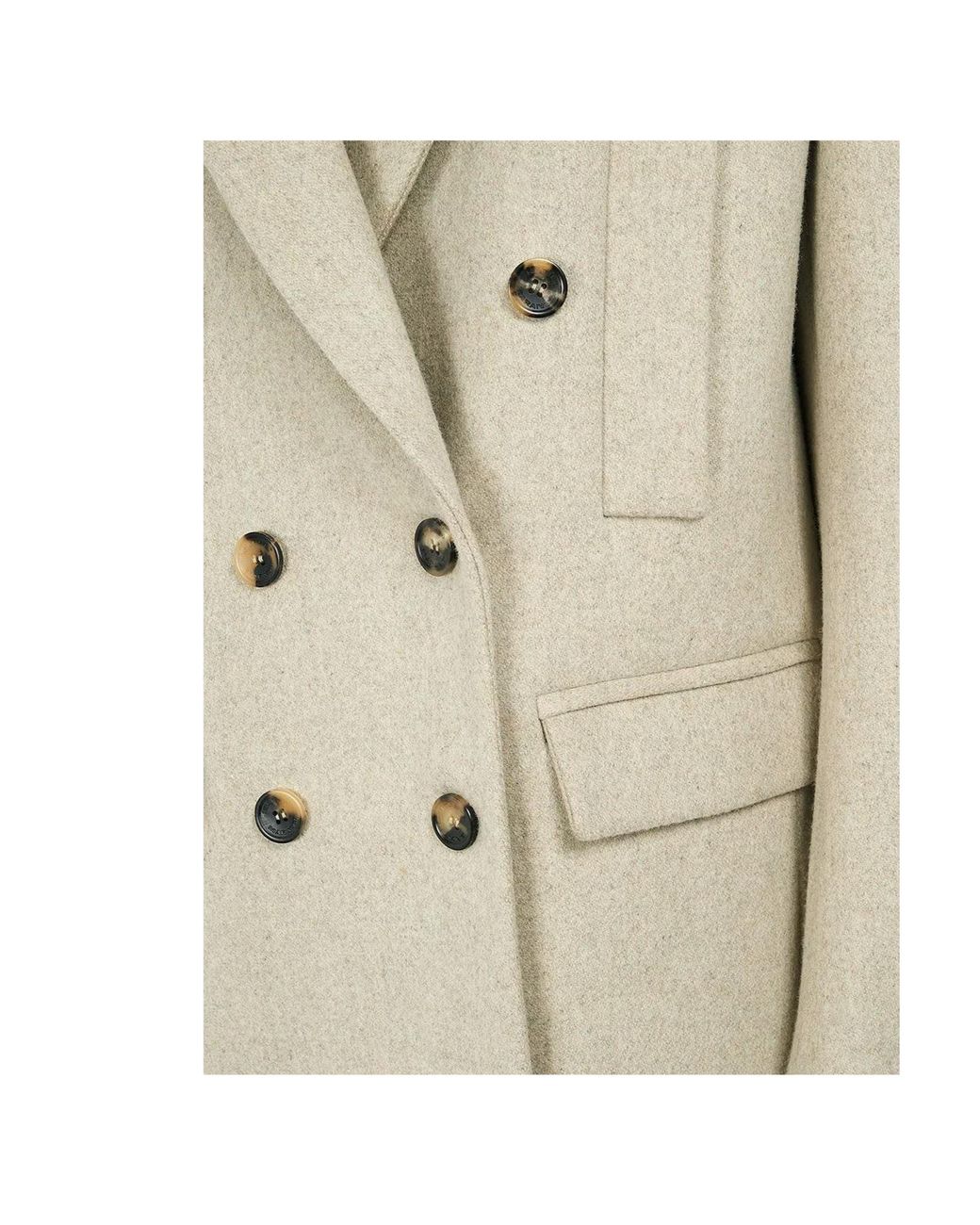 Isabel Marant Natural Double-Breasted Tailored Blazer