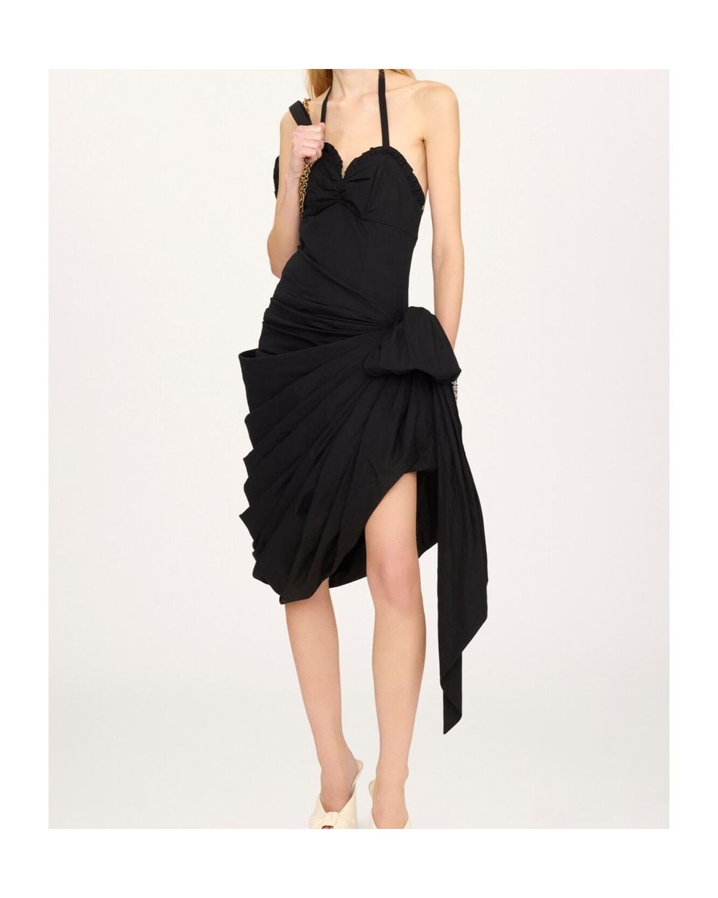 Chloé Black Wrapped Halterneck Dress