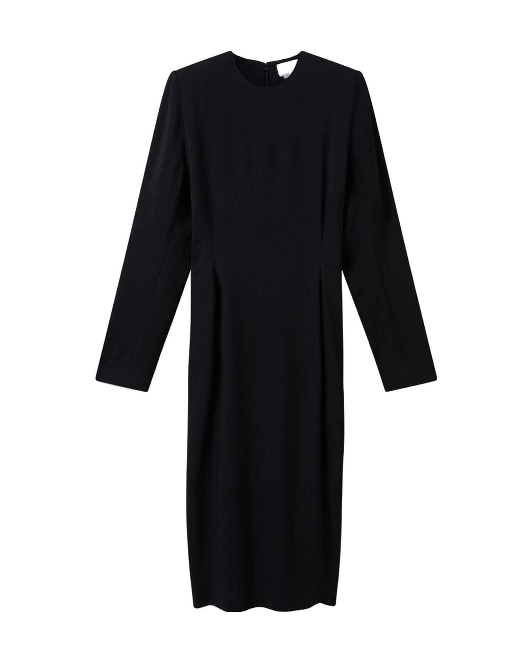 Stella McCartney Black Faux-Fur Peplum Midi Dress