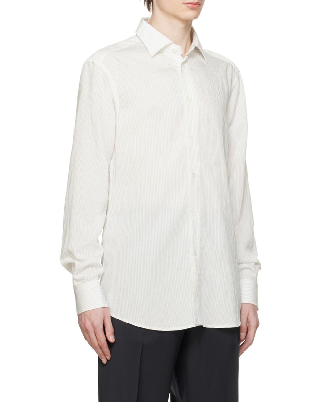 Barena White Pinstripe-Pattern Shirt for men