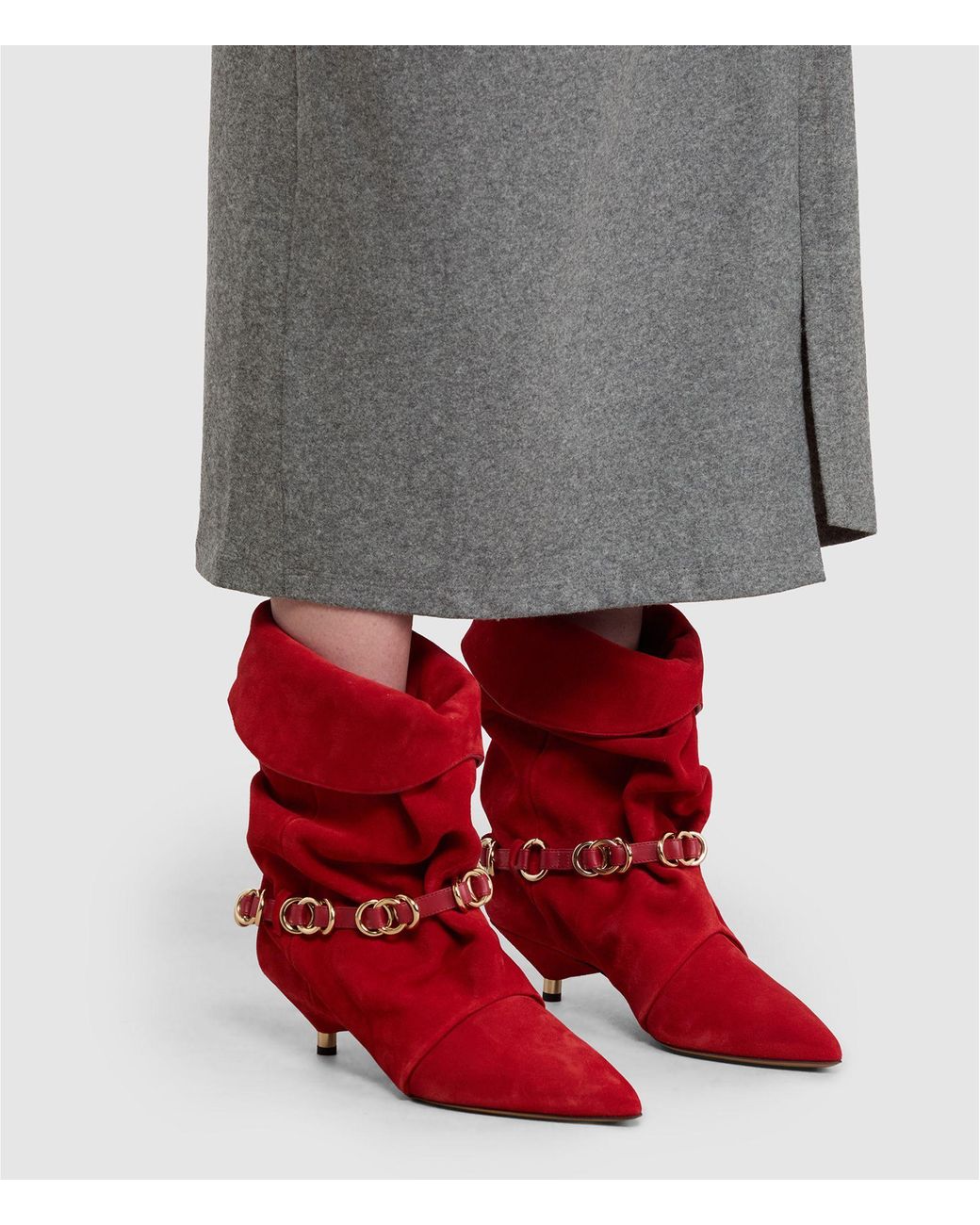 Isabel Marant Red Pointed Toe Ankle Boots