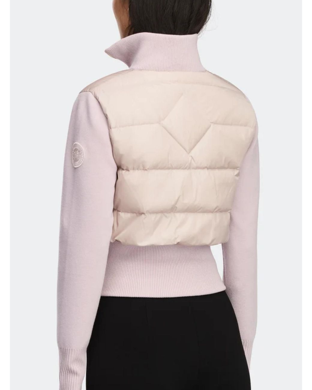 Canada Goose Pink Hybridge Wide Quilt Knit Jacket Tonal Disc