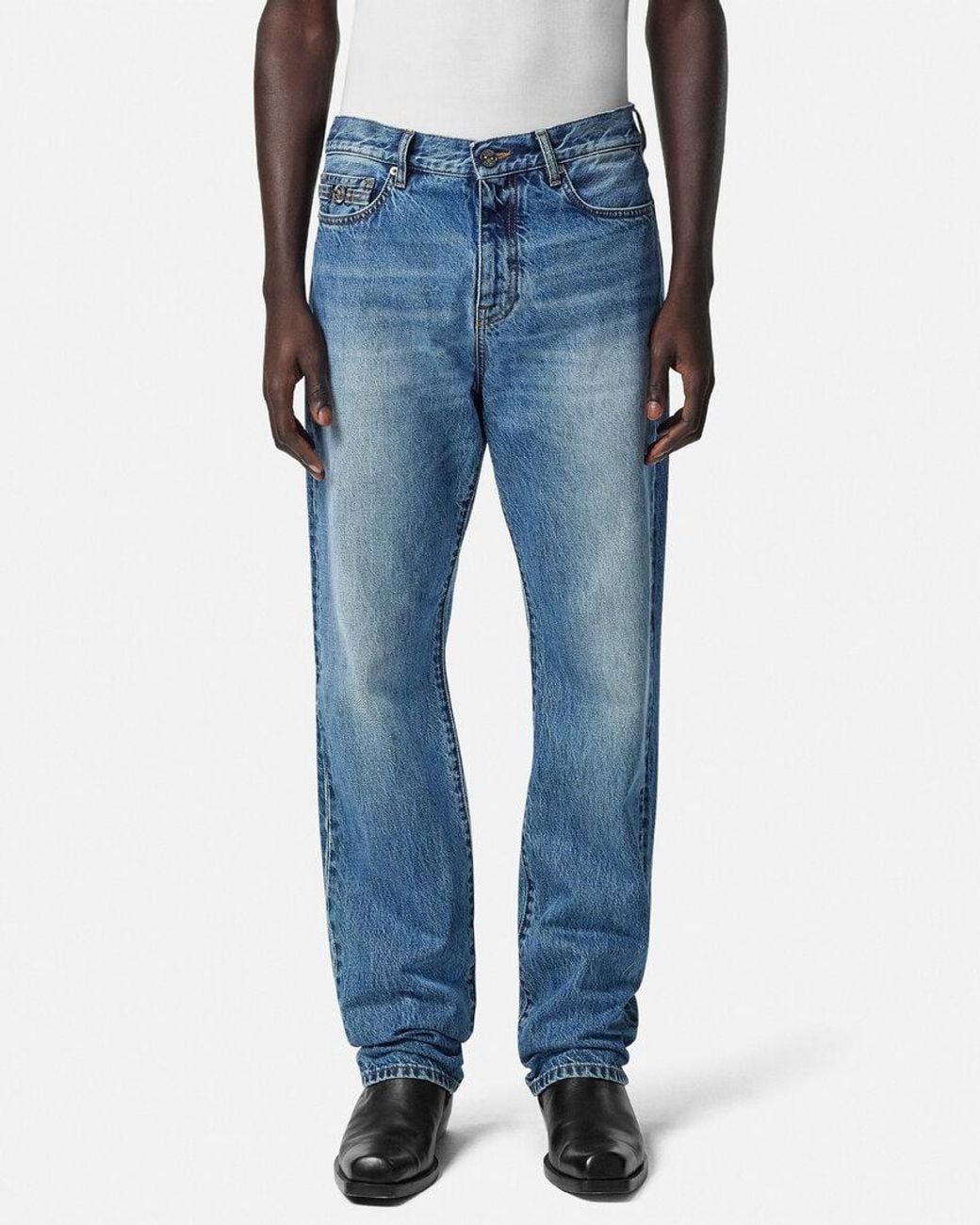 Versace Blue Medusa Head Jeans for men