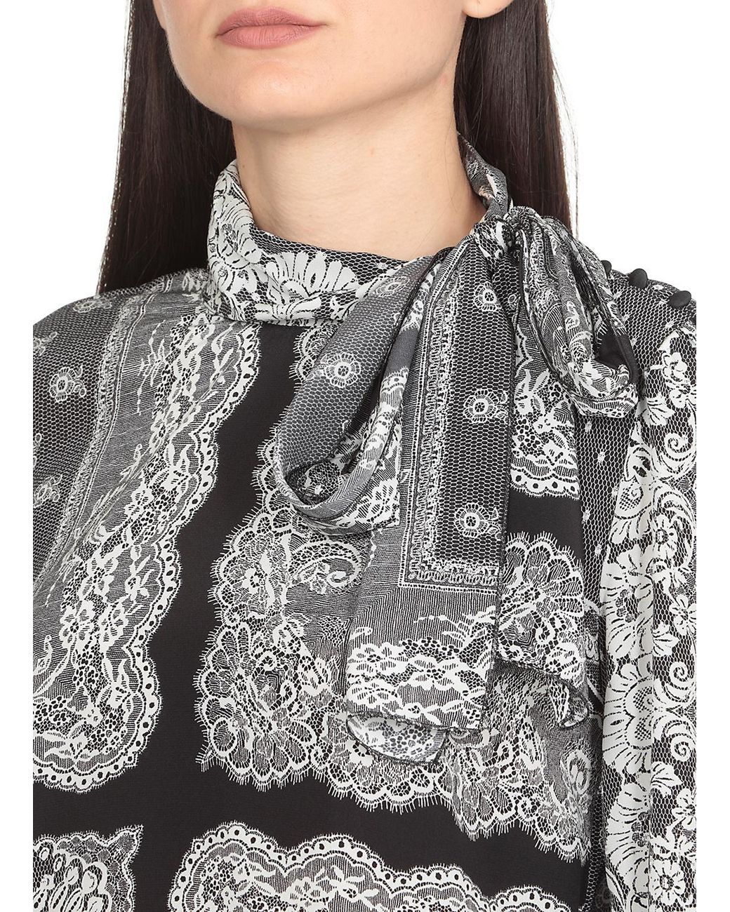RED Valentino Gray Bow Tie Shirt