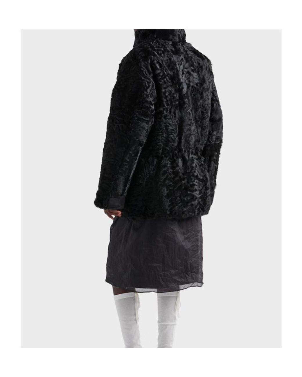 Prada Black Shearling Caban Jacket