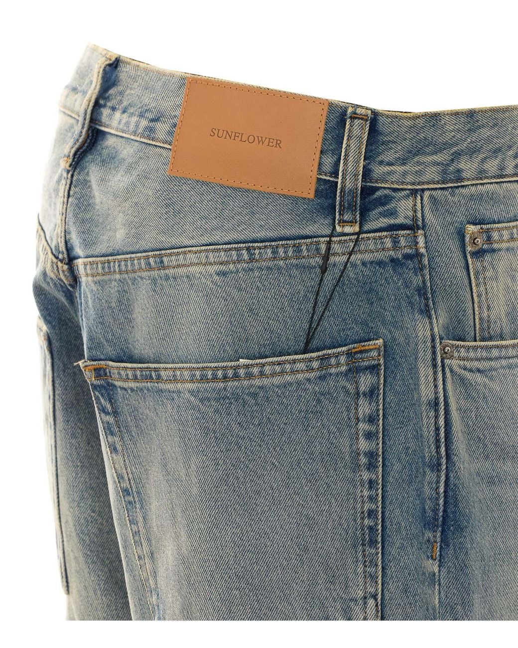 sunflower Blue Wide Twisted Jeans for men